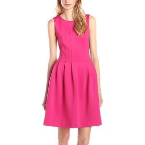 NWOT Calvin Klein Pink Pleated Fit and Flare Dress